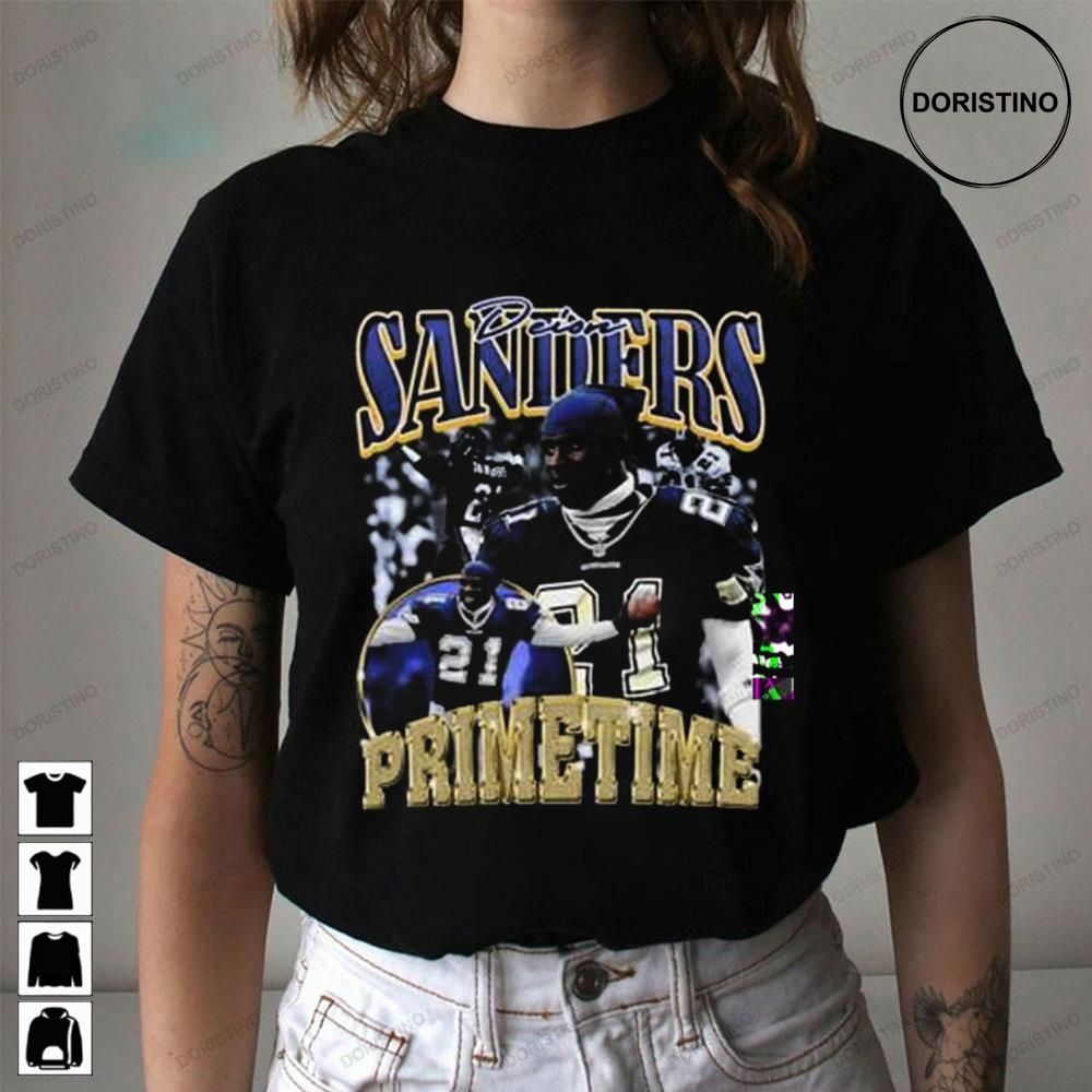 Vintage Deion Sanders Primetime Graphic Football Trending Style